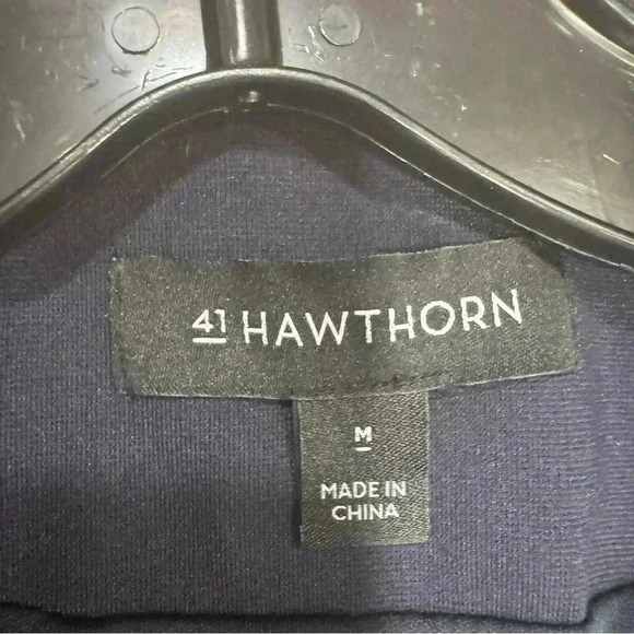 41 Hawthorn Women's Blazer Dark Navy Single Button Size M Jacket. Stripe Cuffs - Picture 9 of 9